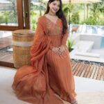 Orange Ranipink Handwork kurti + dupatta