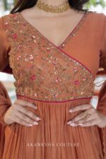 Orange Ranipink Handwork kurti + dupatta - Image 3