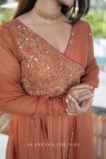 Orange Ranipink Handwork kurti + dupatta - Image 2