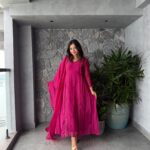 Rani Pink Handwork Kurti + Dupatta