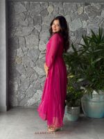 Rani Pink Handwork Kurti + Dupatta - Image 3
