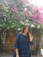 Blue Jamdani dress with inner