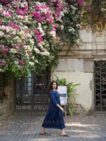 Blue Jamdani dress with inner - Image 2