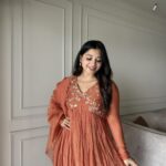 Orange Chanderi pleats + dupatta