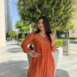 Orange Chanderi dress