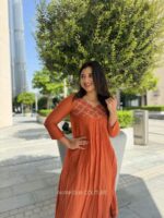 Orange Chanderi dress