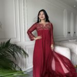 Red Handwork kurti + Organza dupatta