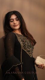 Black Handworked Top + Dupatta - Image 3