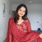 Red  Chanderi Pleated Top + Dupatta