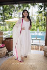 White Rani Pink Handwork Top + Dupatta - Image 3