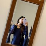 Amitha - Navy Blue Handwork Top + Dupatta