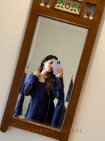 Amitha - Navy Blue Handwork Top + Dupatta