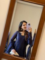 Amitha - Navy Blue Handwork Top + Dupatta - Image 3