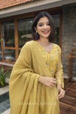 Yellow Dfab and Handwork Top + Dupatta