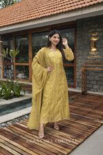 Yellow Dfab and Handwork Top + Dupatta - Image 3