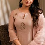 Pastel Pink Handwork Kurti + Dupatta only
