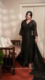 R Black Handwork Top + Dupatta only - Image 2
