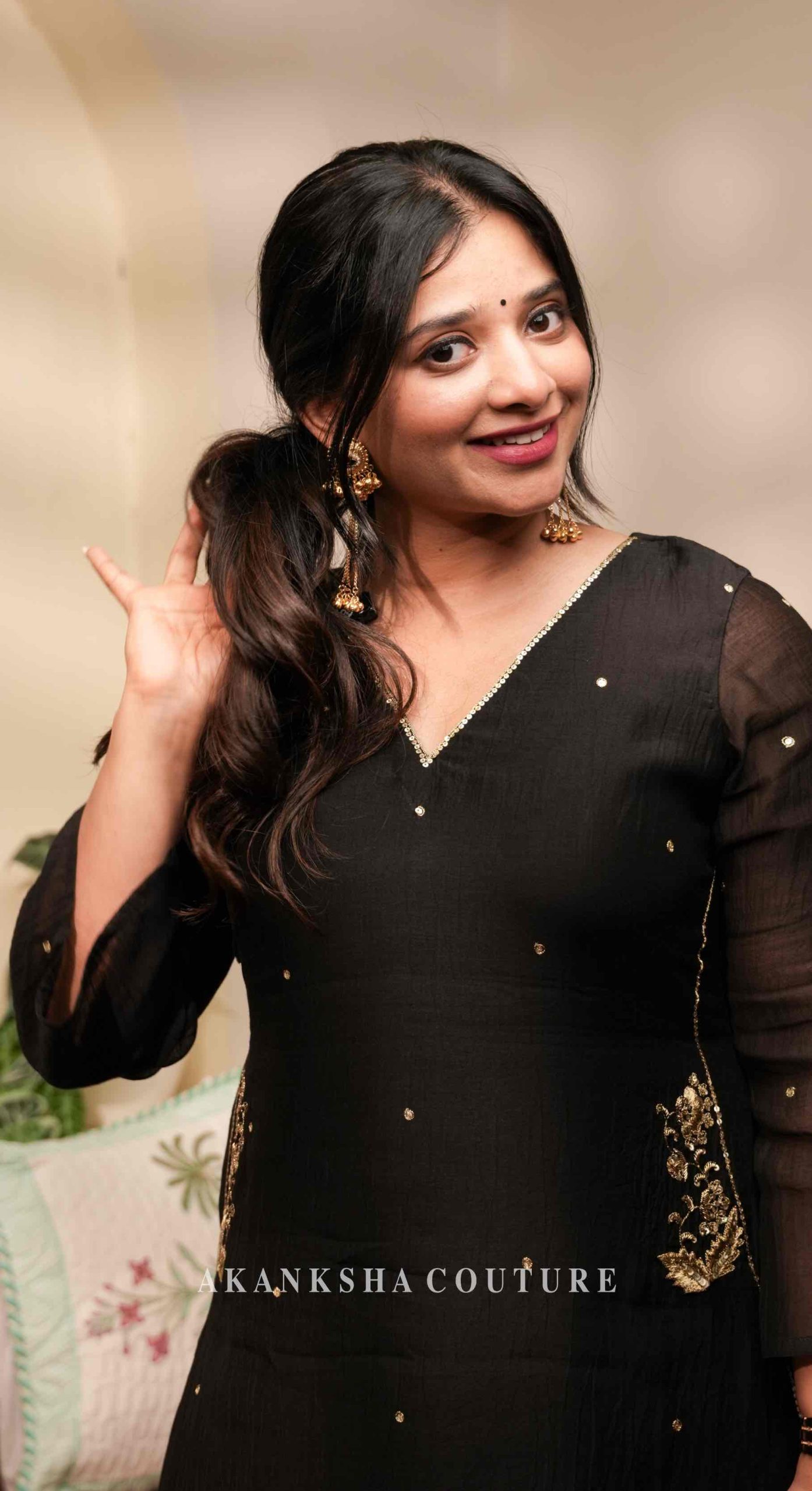 IMG_3838 R Black Handwork Top + Dupatta only - Image 1