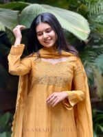 K Yellow Handwork Kurti + Dupatta - Image 2