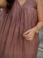 R - Mauve Handwork Top + Dupatta