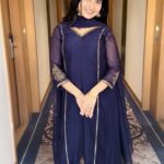 K Navy Blue Handwork Top + Dupatta